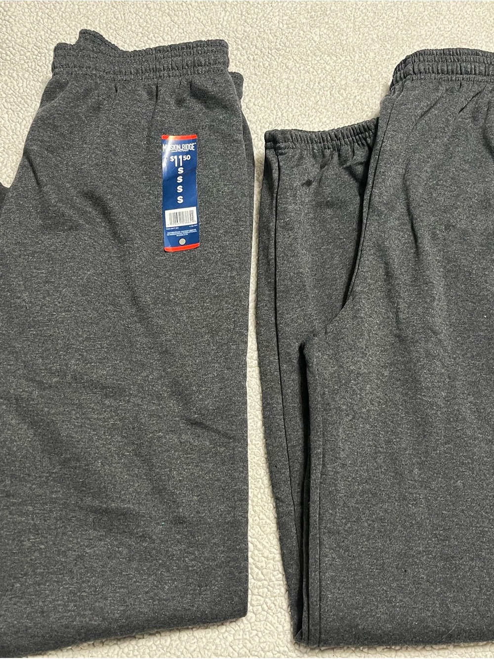 2 NWT men’s Charcoal Gray Sweatpants - Soft Cozy Lounge Pants size L and small